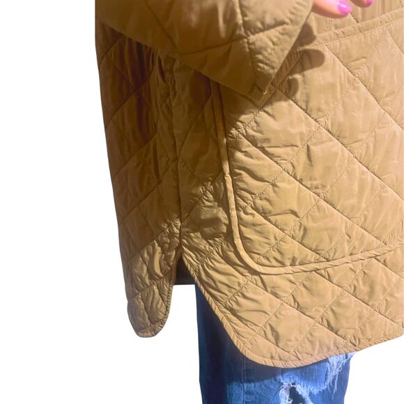 Quilted Cabincore 3Long-line Hooded Barn Jacket Tan XL - Picture 7 of 9